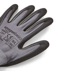 Micro Foam Nitrile Coated Safety Work Gloves With Touch Screen Compatible Nylon Liner Grey Size 9 Large 6 Pack palm view
