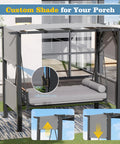 3 Seat Porch Swing Bed With Stand And Adjustable Canopy For Outdoor Use 2 In 1 Convertible Patio Hammock Chair in garden