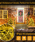 Outdoor 1000 LED Christmas Lights 405 Ft Waterproof String With Remote And Timer 8 Modes Plug In Warm White on house exterior