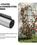 8.8 Foot Leanto Garden Trellis No Drill Design That Leans Against Walls For Climbing Plants PE Coated Galvanized Steel