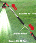 10 Pattern Rotatable Nozzle With 39 To 56 Inch Telescoping Extension Adjustable 180 Degree Nozzle Sprays Up To 35 Feet At 40 Psi in garden