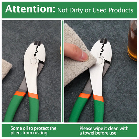 Pro Grade Electrician Terminal Crimp Pliers With Cutter for 10 to 22 AWG Wire Durable Cable Crimp Tool With PVC Handle in cleaning process