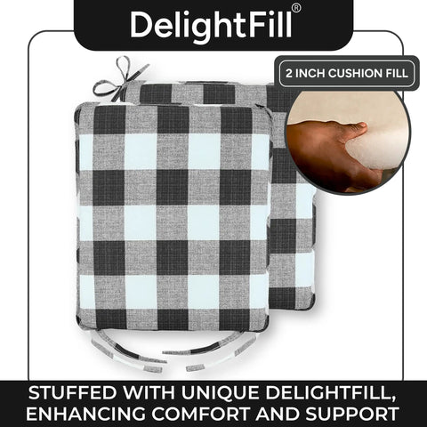 Comfy Porch Rocking Chair Cushions Set For Indoor And Outdoor Use With Secure Ties Easy To Clean 20 By 17 By 2 Inches Jurby Black White Assembled In The USA