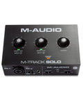 Top view of M-Track Solo USB Audio Interface For Recording, Streaming And Podcasting With XLR, Line And DI Inputs, 48kHz Resolution