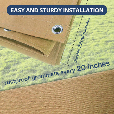 Durable Tough As Nails Canvas Tarps 6x8 Feet Waterproof Tarpaulins With Aluminum Grommets UV Resistant 22 Mil 14 Oz Drop Cloth detail