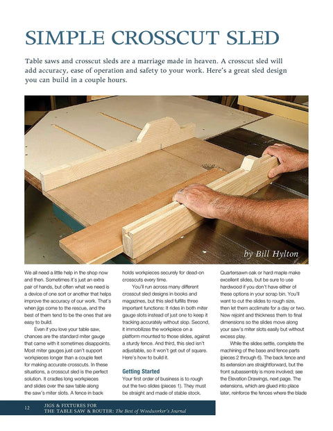 Jigs and Fixtures for the Table Saw and Router: 26 Innovative Designs to Maximize Your Tools, Speed Up Projects, and Level Up Your Woodworking Game for Pro Grade Results, simple crosscut sled on table saw