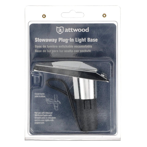 Rectangle 2-Pin Base for 12-Degree Angled Light Pole With Swivel Cover, Zamak Finish, in packaging, exterior mount