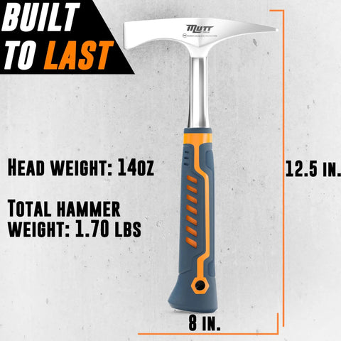 14oz Forged Steel Welding Chipping Hammer For Pros With Dual Ended Pointed And Flat Ends Heavy Duty Slag Removal Tool