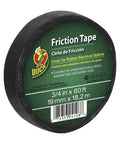 Friction Tape Three Quarters Inch By Sixty Feet Black Double Sided Sticky Cotton Cloth Tape in packaging for electrical splices