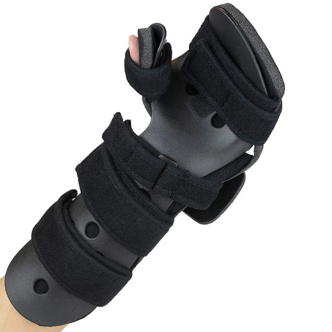 Right Hand Soft Resting Stroke Hand Splint With Adjustable Straps For Flexion Contractures, Comfortable Fit, angle view