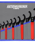 Nine Piece Coilover Spanner Wrench Set For Adjustable Shocks Universal Carbon Steel Wrenches in pouch