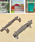 Two Pack Rustic Cast Iron Cabinet Handles Heavy Duty 9.3 Inch Long Door Pulls For Cabinets Doors Gates Closets Drawers