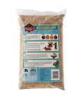 Real Deal Backyard Wild Bird Food Mix Featuring Natural Cherry Flavor And Hearty Sunflower in a clear plastic bag viewed from the back.