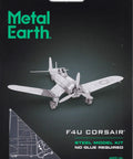 F4U Corsair 3D Metal Model Kit Unassembled No Glue No Solder Needed Easy Clip From Metal Sheets packaging front view.