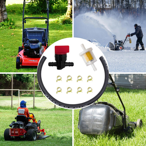 Fuel Line Hose Kit With Inline Fuel Filter And Shut Off Valve For Lawn Mower And Generator Engines DIY Friendly
