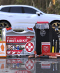 Roadside Ready 12-Foot Heavy Duty Jumper Cables And 378-Piece Car First Aid Kit Eco-Friendly Emergency Kit Snapshot Outdoors