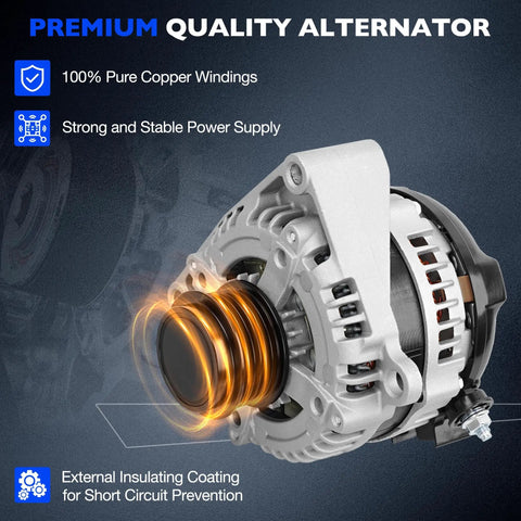 Beefed Up 150 Amp Alternator Replacement For 2014 Through 2019 Silverado Sierra with copper windings and insulating coating