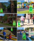 Two Pack Reflective Kids Playing Sign 24 Inch Double Sided Slow Down Kids At Play Board with Portable Handle for Street.