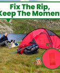 Waterproof Self Adhesive Patch Repair Tape Kit For Awnings Outdoor Canopies Tents RVs Canvas And Boat Covers used on red tent