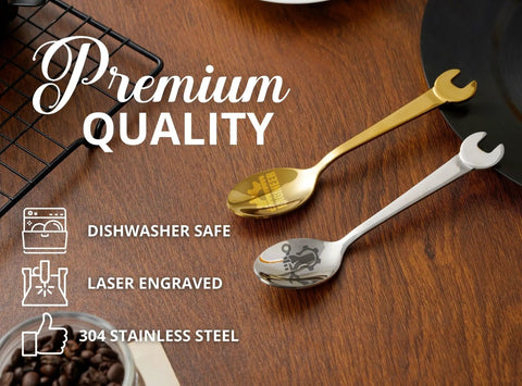 Engineer Gifts Spoon Set For Men, Ideal Mechanical Engineer Gift For Builders, Mechanics, And Blue Collar Pros, laser engraved spoons