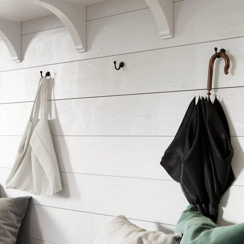 Solid As A Rock Cast Iron Twist Wall Hook Heavy Duty Single Arm Screw Mount With Matching Screws for hanging bags and umbrellas.