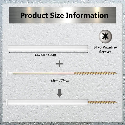 Seven Inch Gutter Screws With Five Inch Plastic Ferrule Pack Of Twenty Durable White Nails And Spikes For Sagging Gutters Easy Install No Fuss Gutter Fasteners For Maintenance