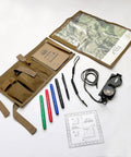 Advanced Compass Navigation Kit With Multifunction Case And Protective Map Pouch In Tan for trekking and hiking