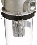 STS 200C See Through Liquid Separator Vacuum Pump Air Filter For 2 Inch Inlet Outlet, 16.25 Inch Tall, 9 Inch Diameter