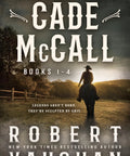 Cover of Cade McCall Western Adventure Collection Four-Book Set featuring a cowboy on horseback at sunset.