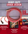 One Half Inch X Eight Foot Self Priming Jiggler Siphon Hose Transfers Gas Water Oil Fast Up To Four Gallons Per Minute on a wooden surface.