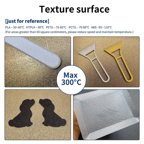 Textured surface examples for 120X120Mm Flexible Double Sided PEI Build Plate With Magnetic Sticker for 0 V0 3D Printer.
