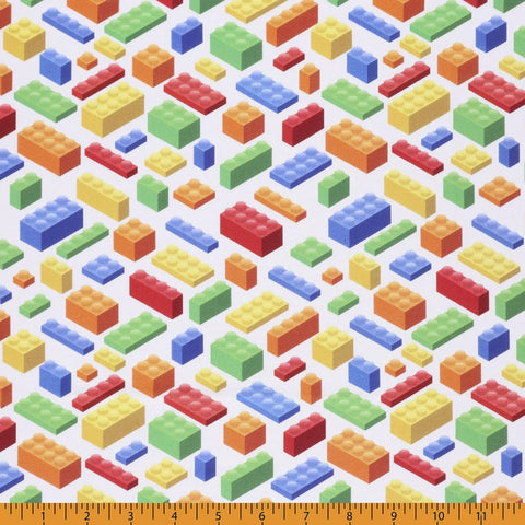 Building Blocks Cotton Fabric By The Yard 100 Percent Combed Cotton With Dope Vibrant Digital Print Soft As Butter Lightweight Quilt Ready Material For Apparel Crafts And DIY Projects Perfect For Modern Makers And Weekend Sewers. colorful block print cotton fabric