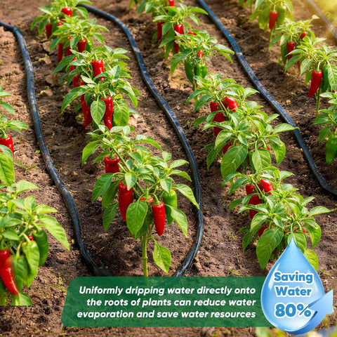 Soaker Hose 50 Ft Half Inch Linkable Garden Drip Irrigation System With No Fuss Setup And Leakproof Design watering plants