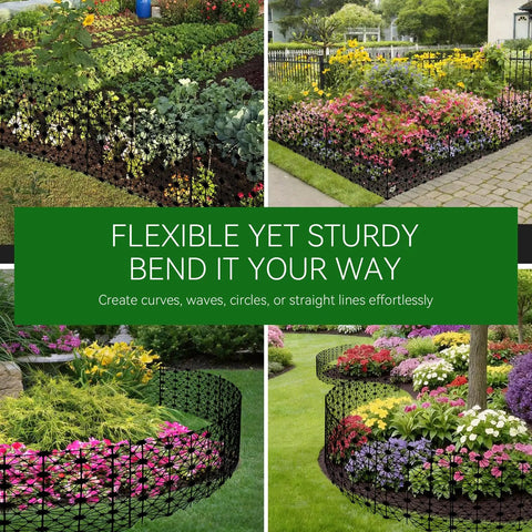 24 Inch High Outdoor Garden Fence Border Edging Roll Made From HDPE With UV Anti Aging Finish Keeps Rabbits And Small Pests Out No Dig Fencing