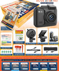 4K UHD Dash Cam package with Built-In GPS, 5G WiFi, accessories, and 512GB MicroSD card support.
