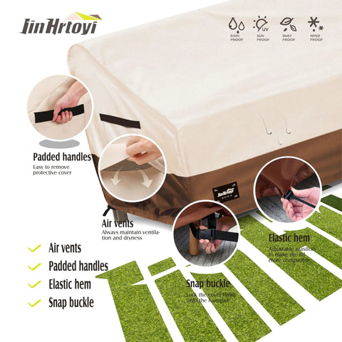 Beefy 3 Seater Outdoor Couch Cover Fits Up To 76Wx32Dx31H Inches Waterproof Heavy Duty Patio Furniture Cover With features labeled