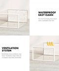 12 Pack Clear Shoe Storage Boxes For Closet Organization, Stackable And Foldable Sneaker Racks with waterproof and ventilation features