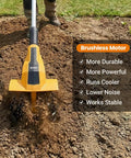 Brushless Tiller Cultivator Cordless Garden Rototiller For 20V Max Battery Tool Only No Gas in action tilling soil