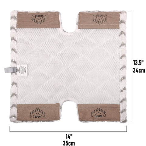 Steam Mop Pad Replacement For Shark Lift-Away Pro And Genius Pocket Mops 13.5 X 14 Inch Washable Pads, top view dimensions