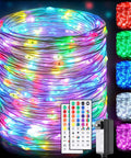 132Ft LED Rope Lights Outdoor String Light With 400 LEDs 24 RGB Colors Plus Warm White Waterproof Starry Fairy Lights Plug In
