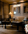 Rechargeable Wireless Picture Light 22 Inch Wall Art Lighting above paintings in cozy living room with remote control