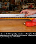 Complete Guitar Setup Kit With 3 Piece Luthier Tools For Precision Intonation, Action Adjustment, Nut And Saddle Work, And Quick Setup Dialing In Playability And Tone For Any Style. Hardened-steel straightedge on guitar neck