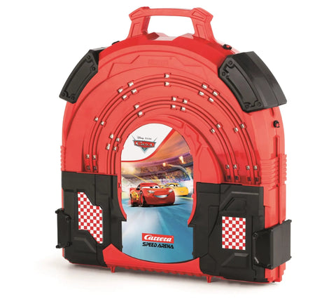 Speed Arena Disney Pixar Cars Slot Car Race Track Set With Lightning McQueen And Dinoco Cruz Ramirez portable carry case