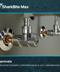 Half By Half Inch Brass Angle Stop Valve Featuring Quick Swap Push To Connect Design And Brushed Nickel Cap close-up installation.