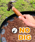 Installing 4 Inch Tall No Dig Landscape Edging Kit with 33 Feet of Flexible Border using spikes and hammer on soil