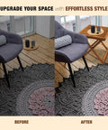 Folding Wooden Side Table, Portable And No Assembly Needed, in room setup, highlighting transformation, ideal for small spaces