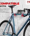 Sturdy Steel Wall Mounted Bike Rack For Garage Storage Holds One Bike Securely With Adjustable Arm Angles And Ratchet Gear Hanger