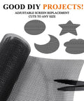 Pet Proof Window And Door Screen Replacement Mesh 60 by 96 inches heavy duty vinyl coated polyester shown with scissors and cut shapes