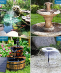 12W Solar Fountain Pump With 160 GPH Flow Adjustable For Ponds And Water Features Includes 16.5 Ft Cord And PVC Tubing Easy Setup