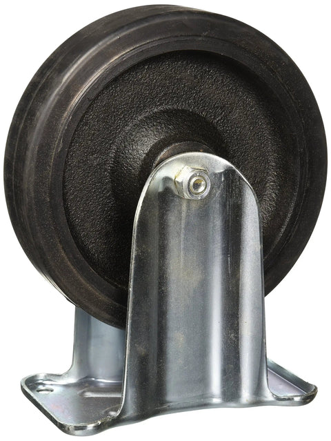 Heavy Duty Eight Inch Rubber Wheel Plate Caster Built Tough For Daily Grind With Kingpinless Steel Frame And Sealed Bearings Rolling Smooth Under Massive Loads Up To 2000 Pounds